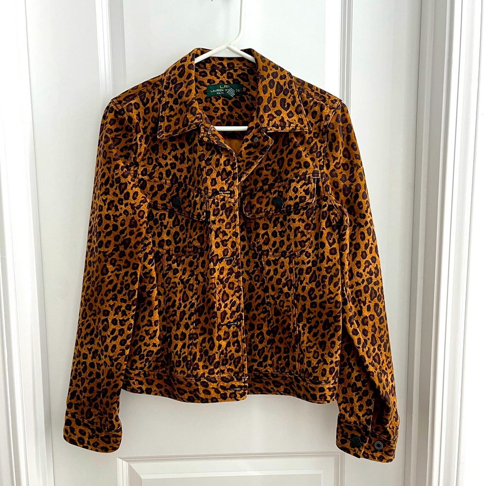 Leopard print Ralph Lauren jean jacket